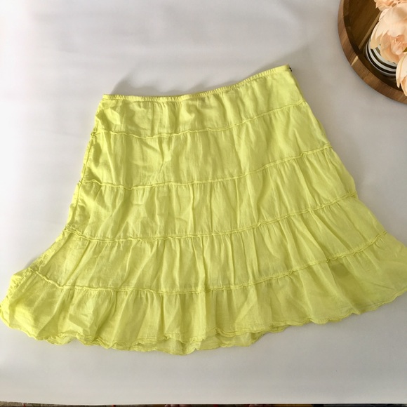 Athleta Dresses & Skirts - 🖤 Athleta tiered yellow cotton skirt